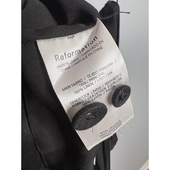 NWT Reformation Tate Linen Top Black Halter Size 10 Button Front - Picture 10 of 10
